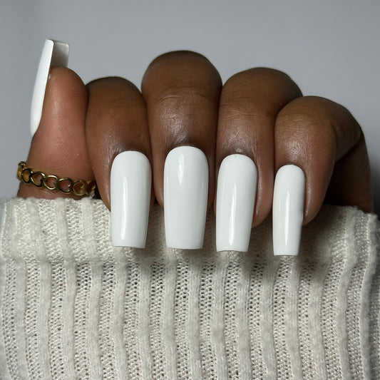 White Press On Nails