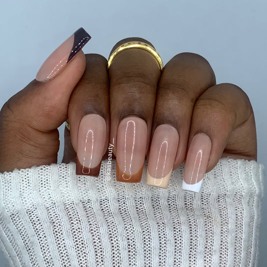 Coffee French Tip Press On Nails