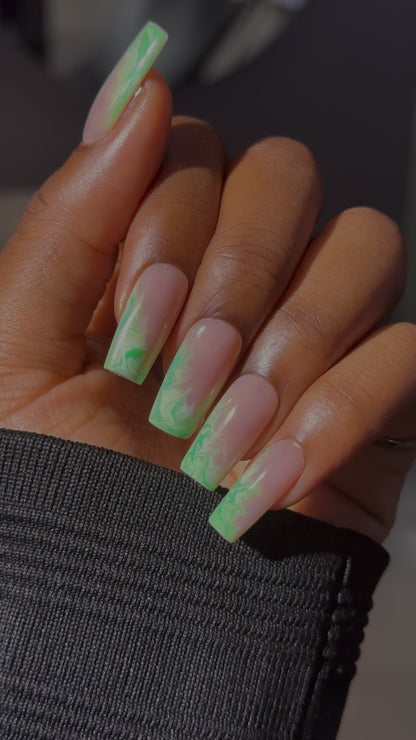 Green Apple Press On Nails