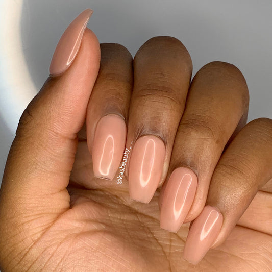 Natural Peach Pink Press On Nails
