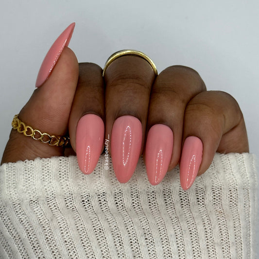 Opaque Pink Press On Nails