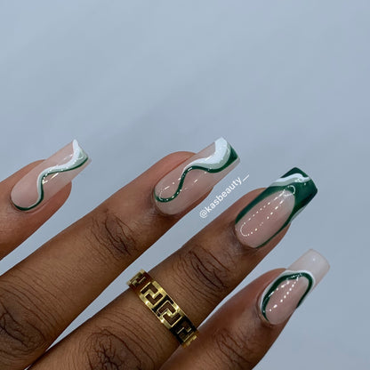 Green Panther Press On Nails