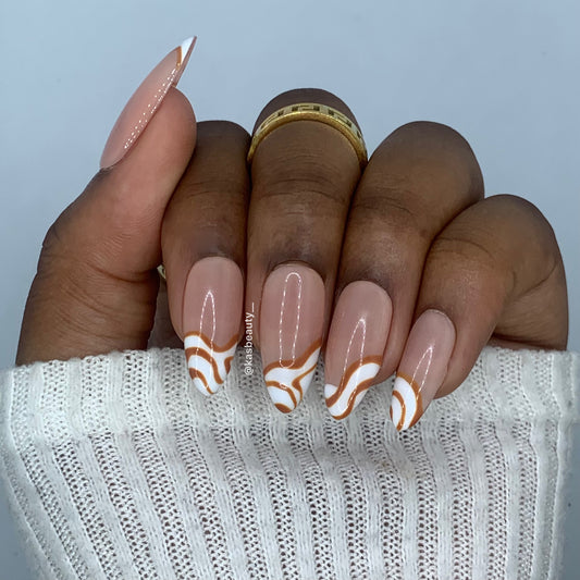 Caramel Drizzle Press On Nails
