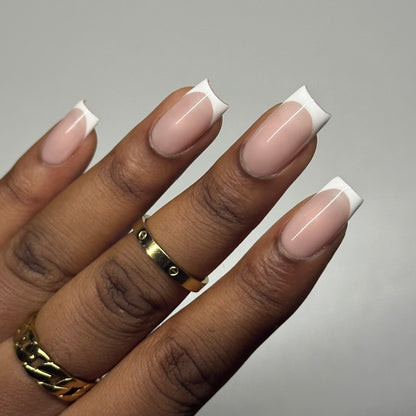 White French Tips Press On Nails