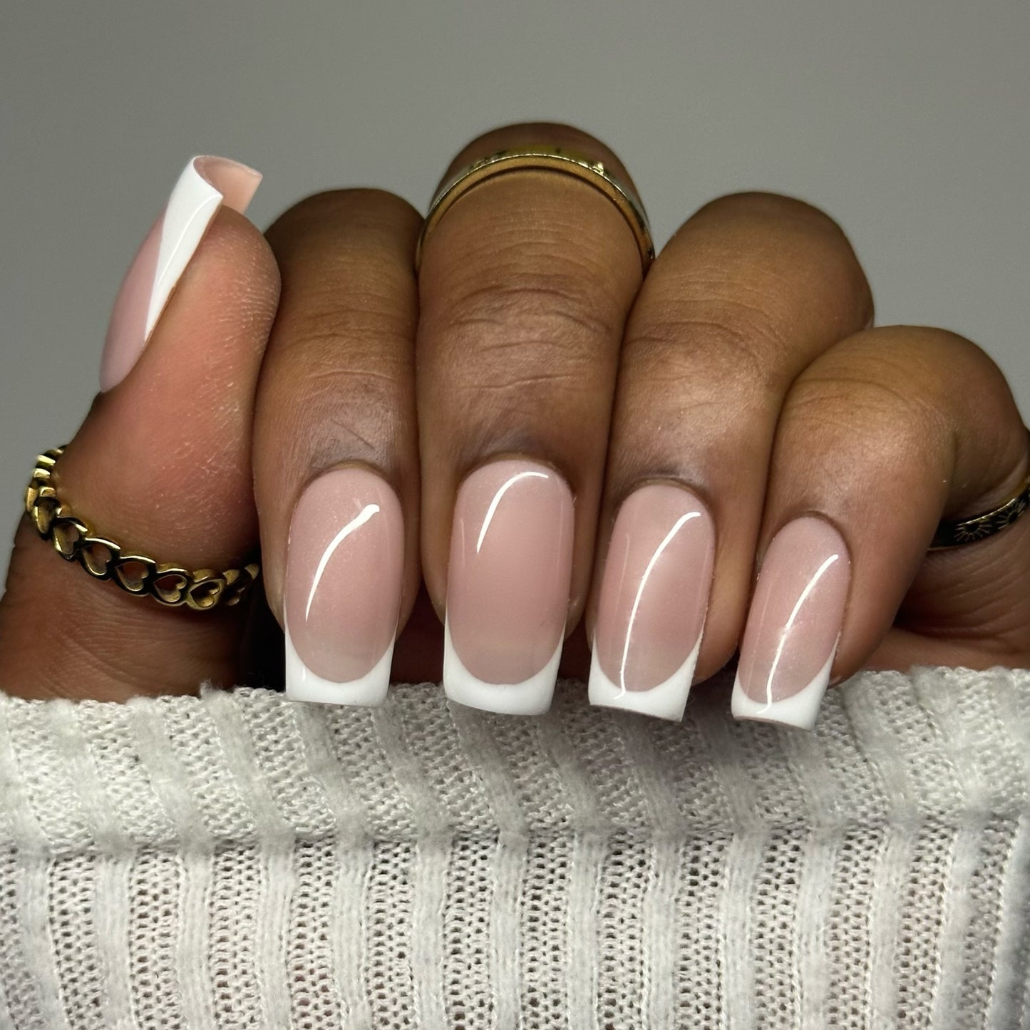 White French Tips Press On Nails