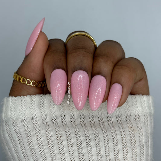 Pink Glitter Press On Nail Set